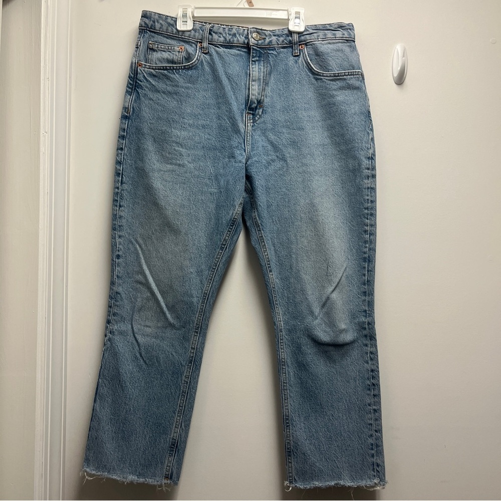 Topshop Light Blue Straight Jeans